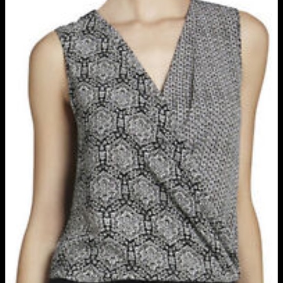 BCBG Meaghan printed wrap top - Picture 2 of 7